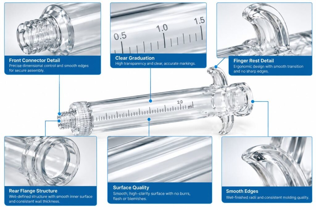 Injection-Molded Syringe Barrel