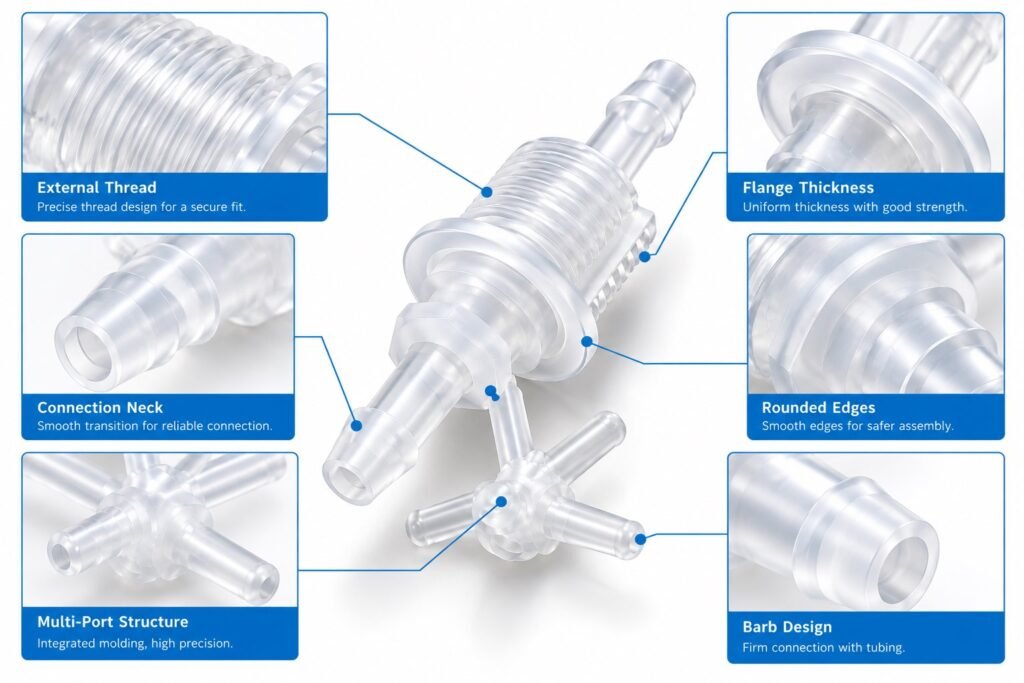 Transparent Medical Plastic Connectors